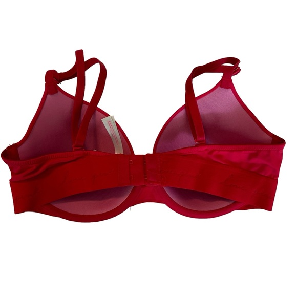 Victoria’s Secret PINK Wear Everywhere T-shirt Lightly Lined Bra SZ 34C in Red - Picture 3 of 4